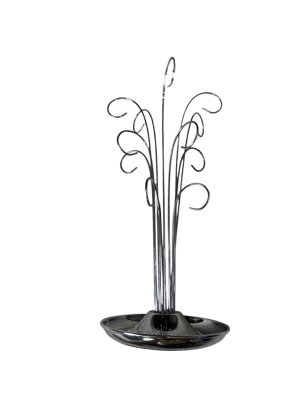 Umbra Bijou Chrome Jewelry Tree Stand Tree Necklace Ring Holder Dish Jason Nip